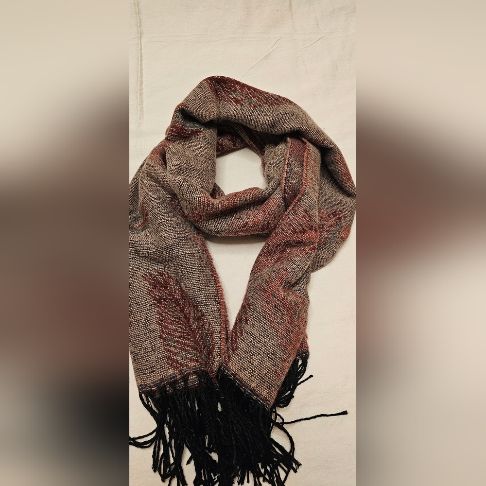 Acrylic  Cherry color oversized  scarf B1z